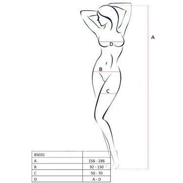 Bodystocking a Rete Sexy Passion Crothless Aperto Nero Taglia Unica
